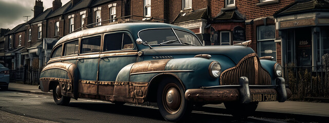 car old, generative, ai, steampunk, ventage, old style