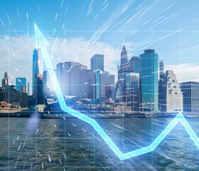 Trading concept with financial chart