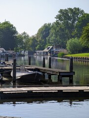 Fototapeta na wymiar jetty at the canal in Holland