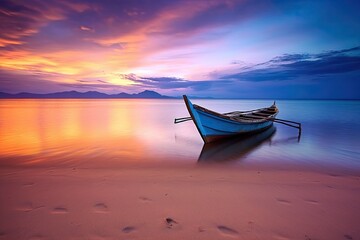 colorful_sunset_with_long_boat