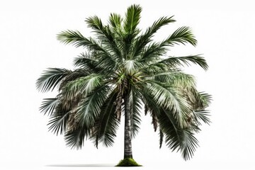 On a white background, an isolated coconut palm tree. Generative AI