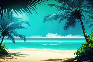 Fototapeta na wymiar Summer beach background image. Generative AI