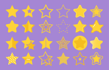 Stars collection. Icon stars. Vector illustration.