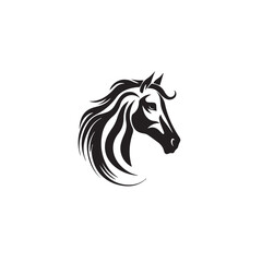 Creative Horse Elegant Logo Symbol Design Illustration Vector on a white background. Logo, icon style. Black and white