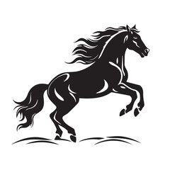 Obraz na płótnie Canvas Creative Horse Elegant Logo Symbol Design Illustration Vector on a white background. Logo, icon style. Black and white