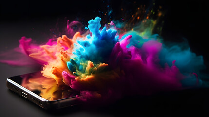 Fototapeta premium cell with colored ink liquid, generative ai