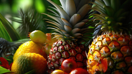 Fruity Delights: Dive into the Exotic Tropical Palette. Generative AI
