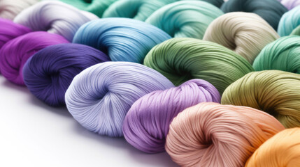 Vibrant Wool Threads: A Close-Up Delight. Generative AI