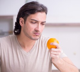 Young man suffering from allergy