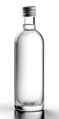 water bottle mockup, vodka bottle, isolated, white background, generative ai