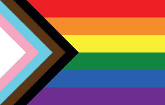 LGBTQ+  rainbow flag  Progress variant, Pride Month symbol 