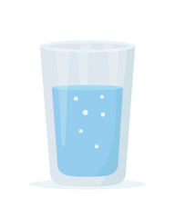 Glass of water icon. Drinking water in Transparent glass isolated on white background. Vector illustration.