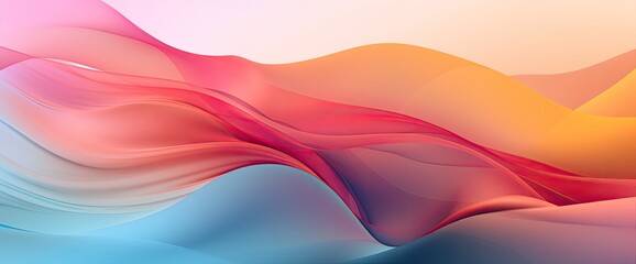 abstract background with smooth lines in pink, orange and blue colors. Created with Generative AI tools