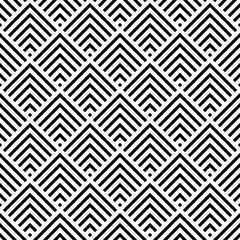 Seamless japanese mountains pattern. Repeated chevrons, diamonds, angle brackets background. Squama ornament. Scales image. Ancient window tracery motif. Digital paper for textile print. Vector art