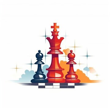 July 20. International Chess Day. Image of chess pieces. World Chess Day. White background. Illustration. Ai generated