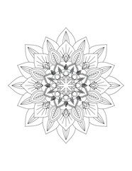 Flower. Flower Mandala. Mehndi. tattoo. decoration. Decorative ornament in ethnic oriental style. Coloring book page. Floral Mandala. Decoration in ethnic oriental. Indian style. Yoga template.