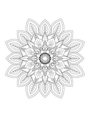 Flower. Flower Mandala. Mehndi. tattoo. decoration. Decorative ornament in ethnic oriental style. Coloring book page. Floral Mandala. Decoration in ethnic oriental. Indian style. Yoga template.