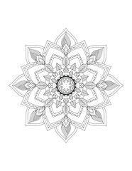 Flower. Flower Mandala. Mehndi. tattoo. decoration. Decorative ornament in ethnic oriental style. Coloring book page. Floral Mandala. Decoration in ethnic oriental. Indian style. Yoga template.