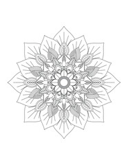 Flower. Flower Mandala. Mehndi. tattoo. decoration. Decorative ornament in ethnic oriental style. Coloring book page. Floral Mandala. Decoration in ethnic oriental. Indian style. Yoga template.