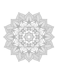 Flower. Flower Mandala. Mehndi. tattoo. decoration. Decorative ornament in ethnic oriental style. Coloring book page. Floral Mandala. Decoration in ethnic oriental. Indian style. Yoga template.