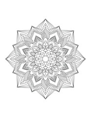 Flower. Flower Mandala. Mehndi. tattoo. decoration. Decorative ornament in ethnic oriental style. Coloring book page. Floral Mandala. Decoration in ethnic oriental. Indian style. Yoga template.