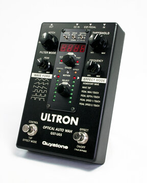 NEW YORK USA,  JUNE 9 2016: Guyatone Ultron GST-U05 Optical Auto Wah envelop filter guitar effect pedal