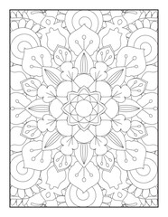 Black and white pattern.Pattern for coloring book. Flower Mandala Coloring Page.Coloring Page For Adult.Mandala Coloring Page. Coloring Page. Mandala. Mehndi design.Mandala coloring page KDP interior.