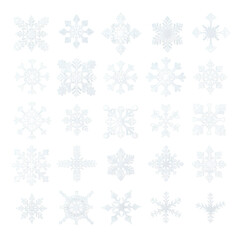 set of snowflakes png with transparent background