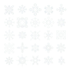 Fototapeta na wymiar set of snowflakes png with transparent background