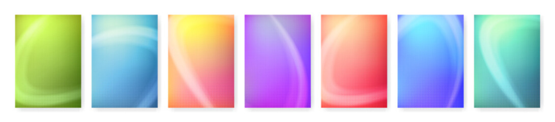 Abstract background vector set. Blank banner templates with dots texture and gradient. Colorful paper frames. Creative posters collection EPS10