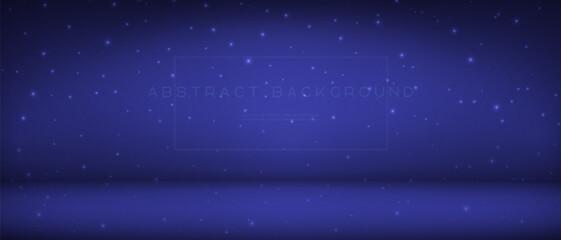 Fototapeta premium Abstract vector background with sparkles for product display. Showcase mockup scene, cosmetics product presentation. Luxury blue poster template with stars