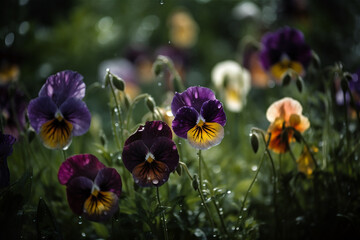 Field of flowers. AI generated content