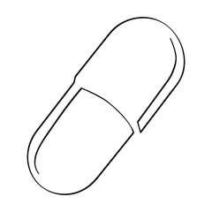 simple vector sketch capsule single one line art, continuous