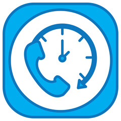 png image of clock icon with a phone with transparent background