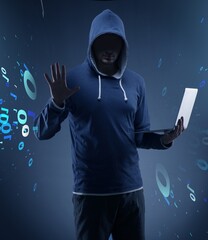 Hacker in digital security concept