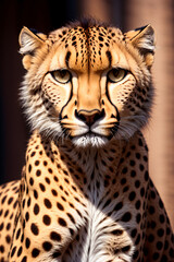Fototapeta na wymiar Beautiful cheetah with spotted fur, photography, Generative AI illustrations
