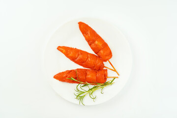 Fresh raw marinated chicken meat skewers iner fillet on a white background.Top view.Copy space.Closeup of chicken meat.Chicken breast inner Fillets.Marinated Chicken skewers fillet meat.