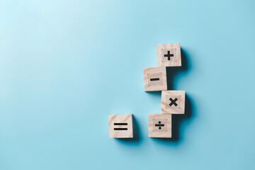 Success and necessary skills in graduation or education. Knowledge and teaching. Wooden cubes with graduation and education symbols linked. education concept. Creative idea and innovation.