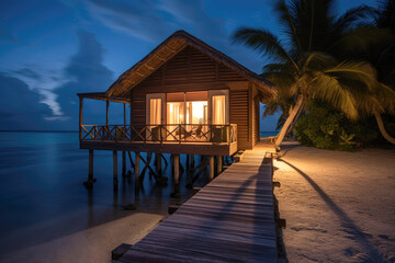 A night in a bungalow in the Maldives