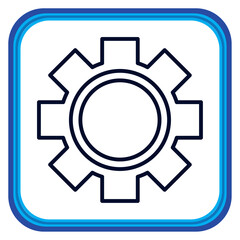 vector image of a gear in lines with a white background