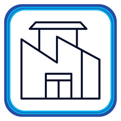 Vector image of a factory icon with a white background