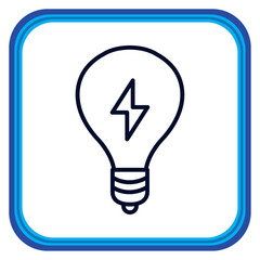 Vector icon of a light bulb in lines