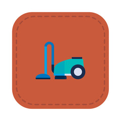 Vector image of a vacuum cleaner icon with a red background