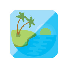 landscape vector icon of square shape with round edges