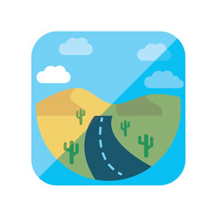 landscape vector icon of square shape with round edges
