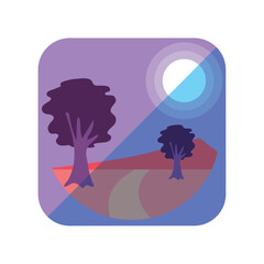 landscape vector icon of square shape with round edges