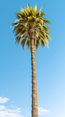 Obraz premium Palm tree against blue sky, vertical