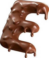 Decadent Delight: Stylized Letter Ewith Melting Chocolate