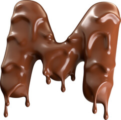 Decadent Delight: Stylized Letter M with Melting Chocolate