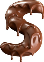 Decadent Delight: Stylized Letter S with Melting Chocolate